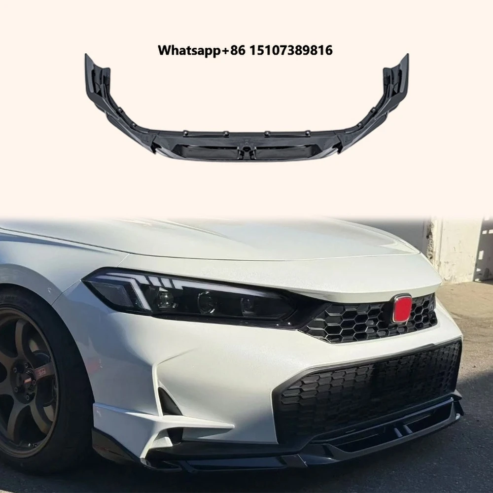 For Civic FE FL Hatchback Sedan 2023-24 ABS SWA Style Front Bumper Lip