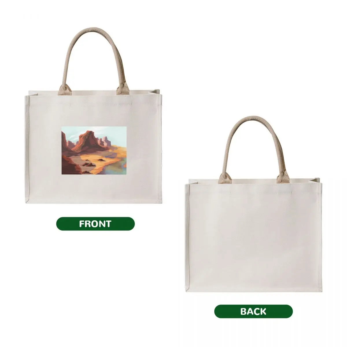 Desert Illustration from Digital Art Tote Bag Women's shopping bag Reusable bags tote bag men