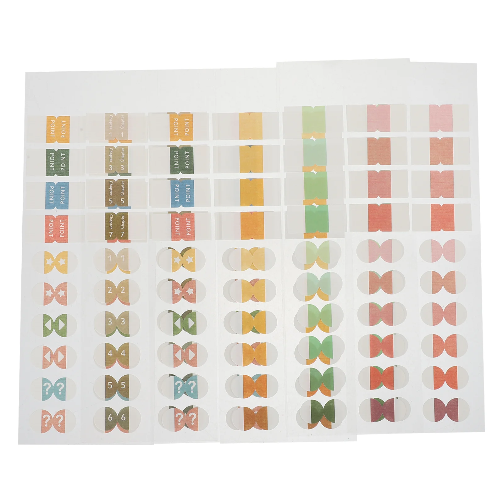 6 Sheets Colorful Book Tabs Writable Sticky Tabs Page Markers Annotation Supplies for Office School Study Use Tab Stickers