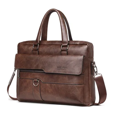 Maletín de cuero informal para hombre, bolso de hombro cruzado, para viaje de negocios, para ordenador portátil