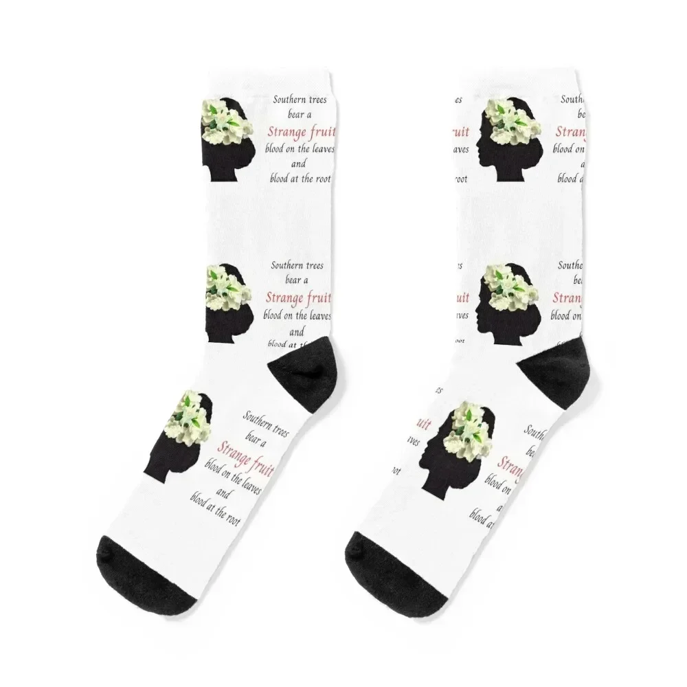 BILLIE HOLIDAY STRANGE FRUIT SILHOUETTE Socks funny sock custom sports Non-slip hockey Women's Socks Men's