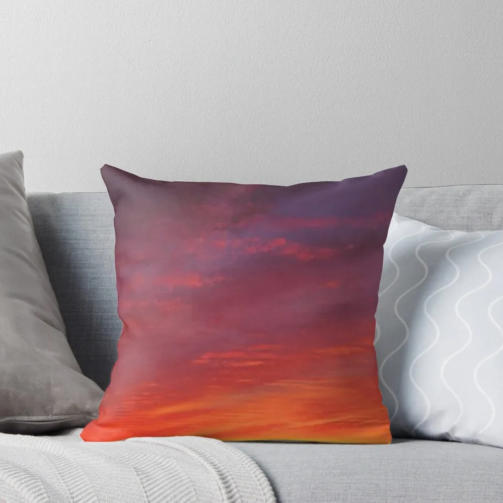 

Orange and Purple Sunrise Throw Pillow Pillow Decor anime girl Bed pillowcases Cushions Home Decor pillow