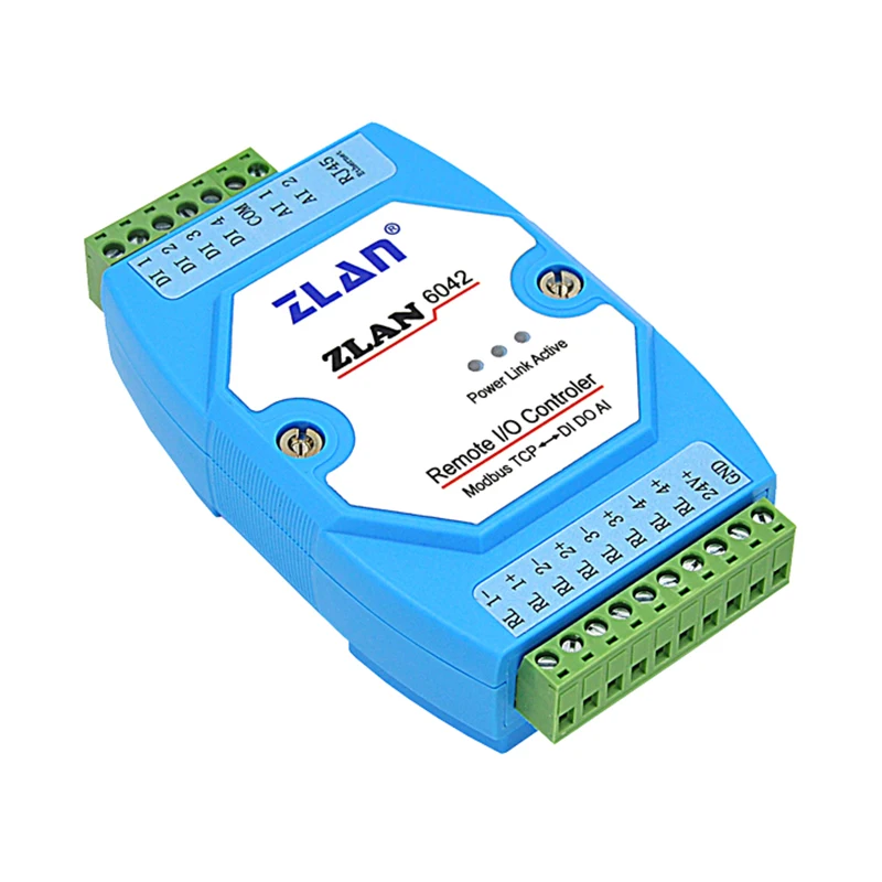 ZLAN6042 Network Remote Ethernet RJ45 Port IO Controller Modbus TCP/RTU modulo i/o di acquisizione A/D A 4 canali