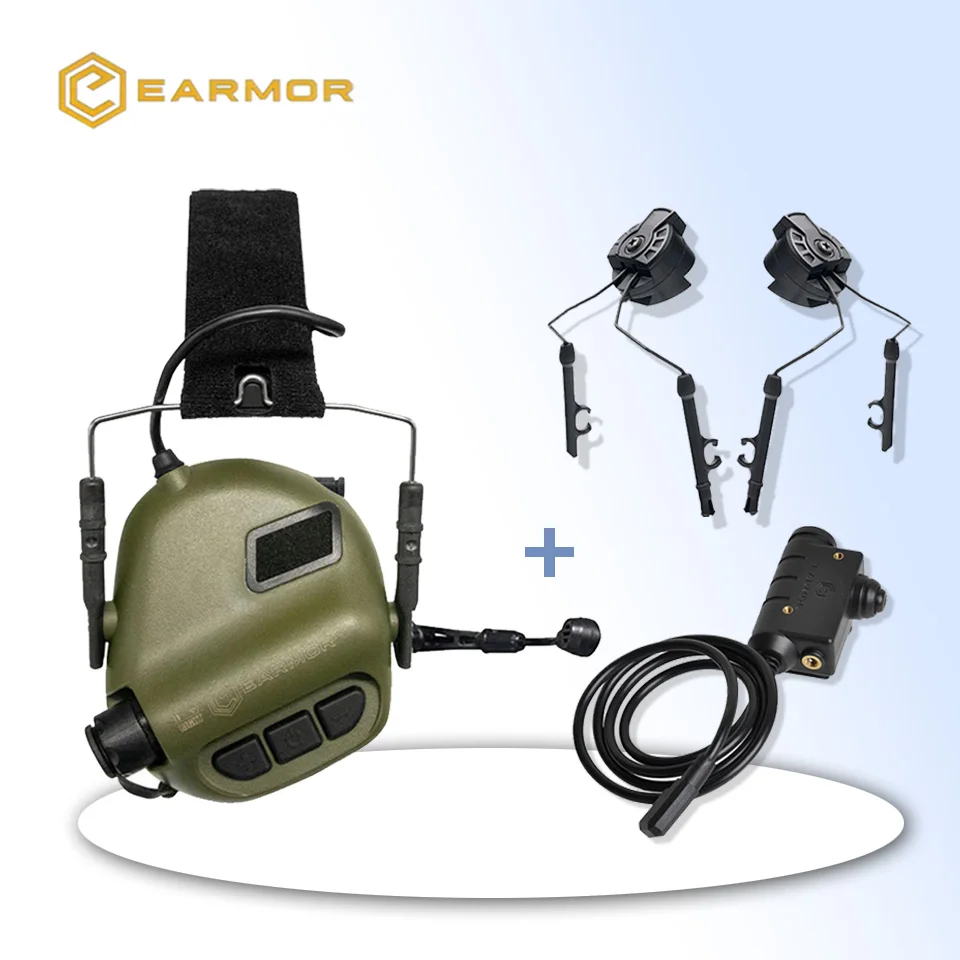 EARMOR Tactical Headset M32  & M51 Kenwood PTT Adapter & M11-for PELT Radio Communication Shooting Noise Clearance