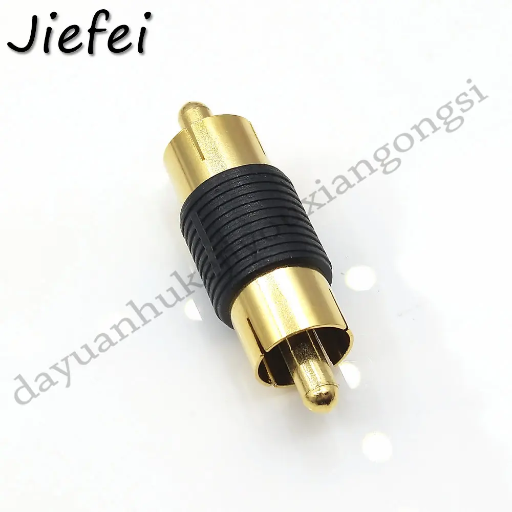 2Pcs Gold plated RCA Male to Male RCA Jack Plug Connector Adapter Video Audio Extender Cord Cable Converter