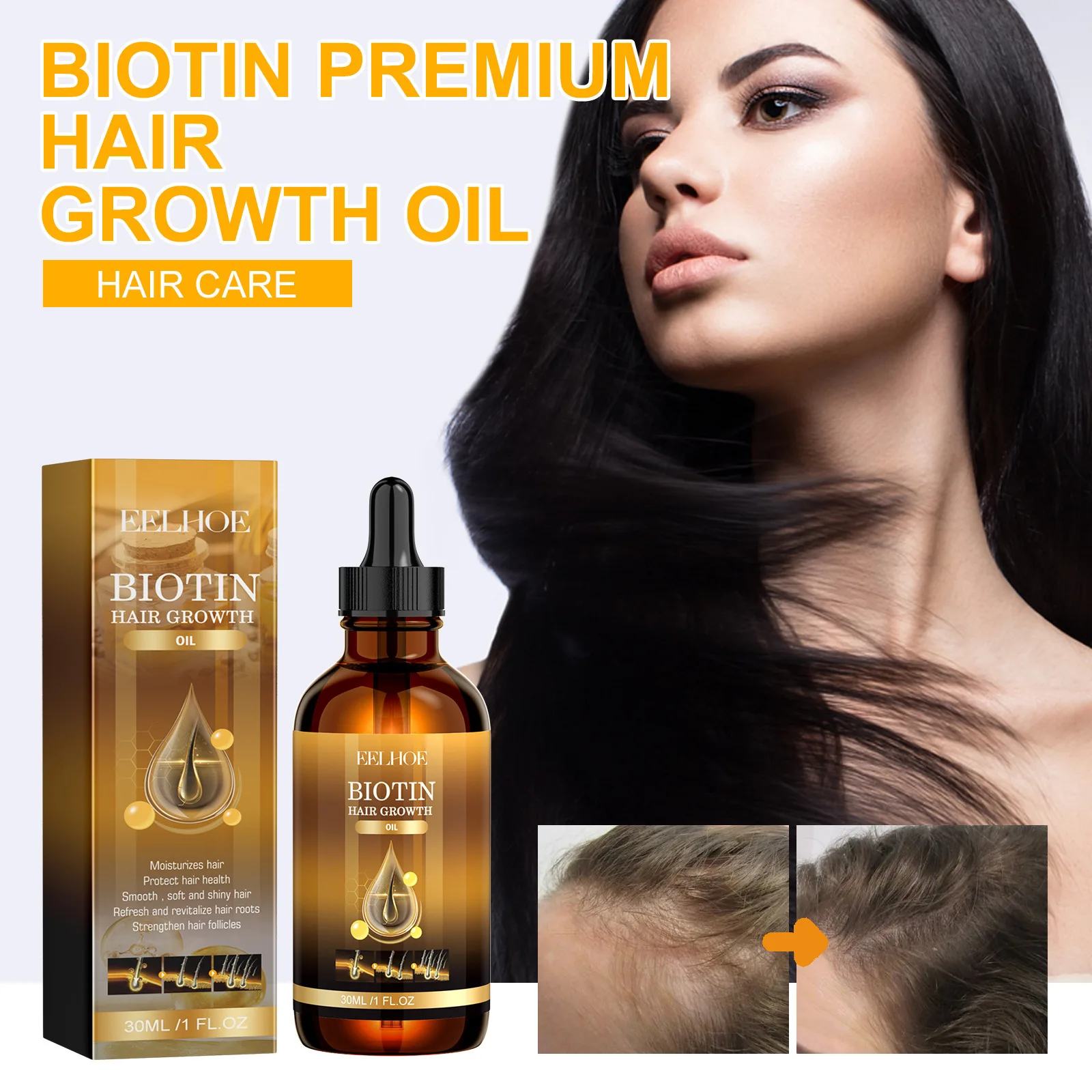 

Ultimate Hair Growth Spray: Biotin & Castor Oil Formula for Strong, Healthy, and Nourished Hair All-Natural Hair Loss Treatment