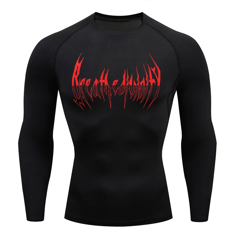 Men Sport T-shirt Quick Dry Bodybuilding Running Shirt Long Sleeve Compression Top Gym T Shirt Men Fitness Tight Rashgard