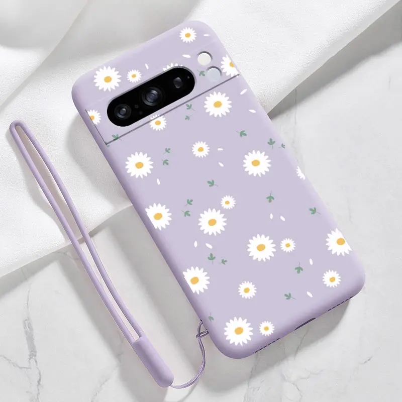 Funda de silicona para teléfono móvil, carcasa con brazalete de flores blancas para Google Pixel 8Pro 8 8A 5 3XL 3A 4 4A 5 7 7A 6 6A 9 9Pro 9ProXL