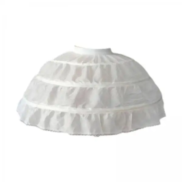 Girls 3 Hoops Petticoat Fancy Dress Crinoline Underskirt White for Prom Party Decor