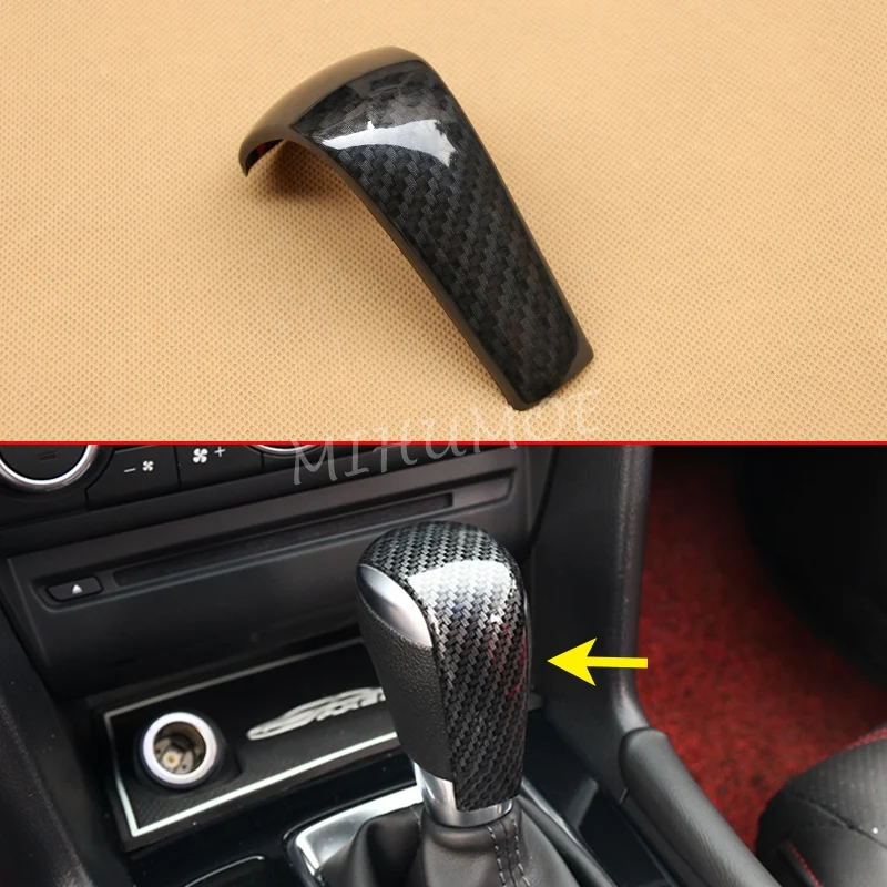 Carbon Fiber Look Car Gear Shift Knob Decorativer Cap Cover For Mazda CX-5 CX-3 2017 2018 2019 2020 2021 2022 2023 2024