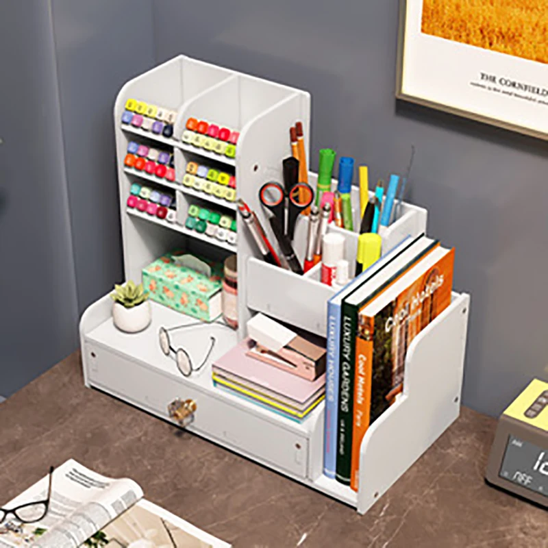 Pen Holder Nordic Ins Storage Box Creativity Office Desk Stationery Box Large Capacity Wooden Rack Wooden Organizer Box W2117