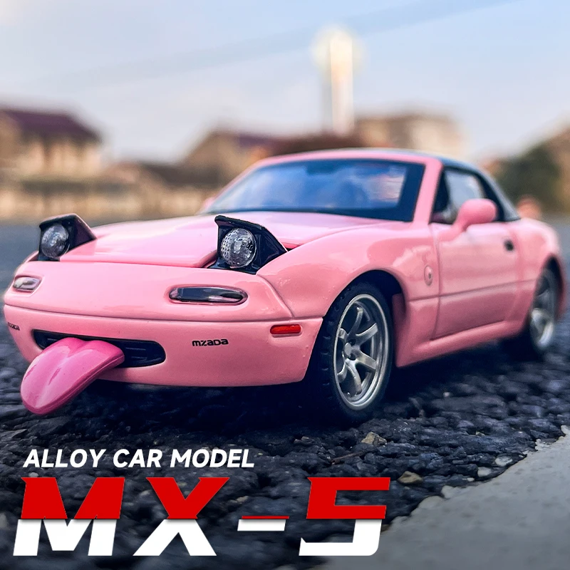 マツダ-Mx5 MX-5スーパーカーモデルカー,子供のおもちゃ,金属,音と光,1:32