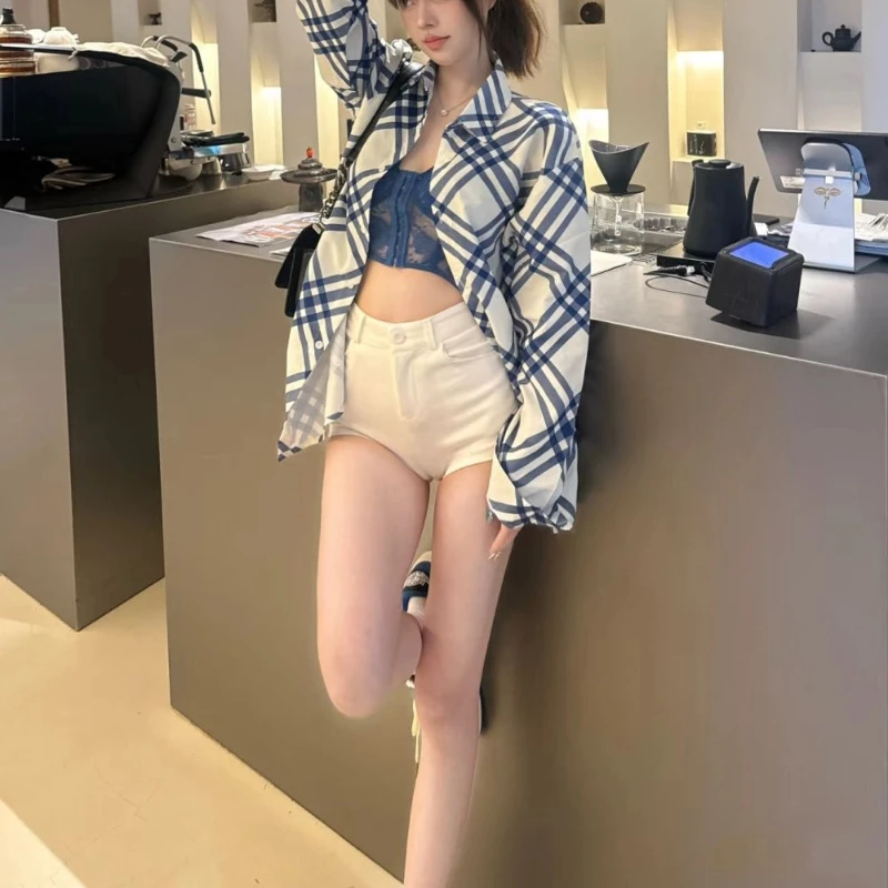 

New Women's Versatile Striped Long Sleeve Shirt Cardigan Loose Casual Sun Protection Top with Elegant Style