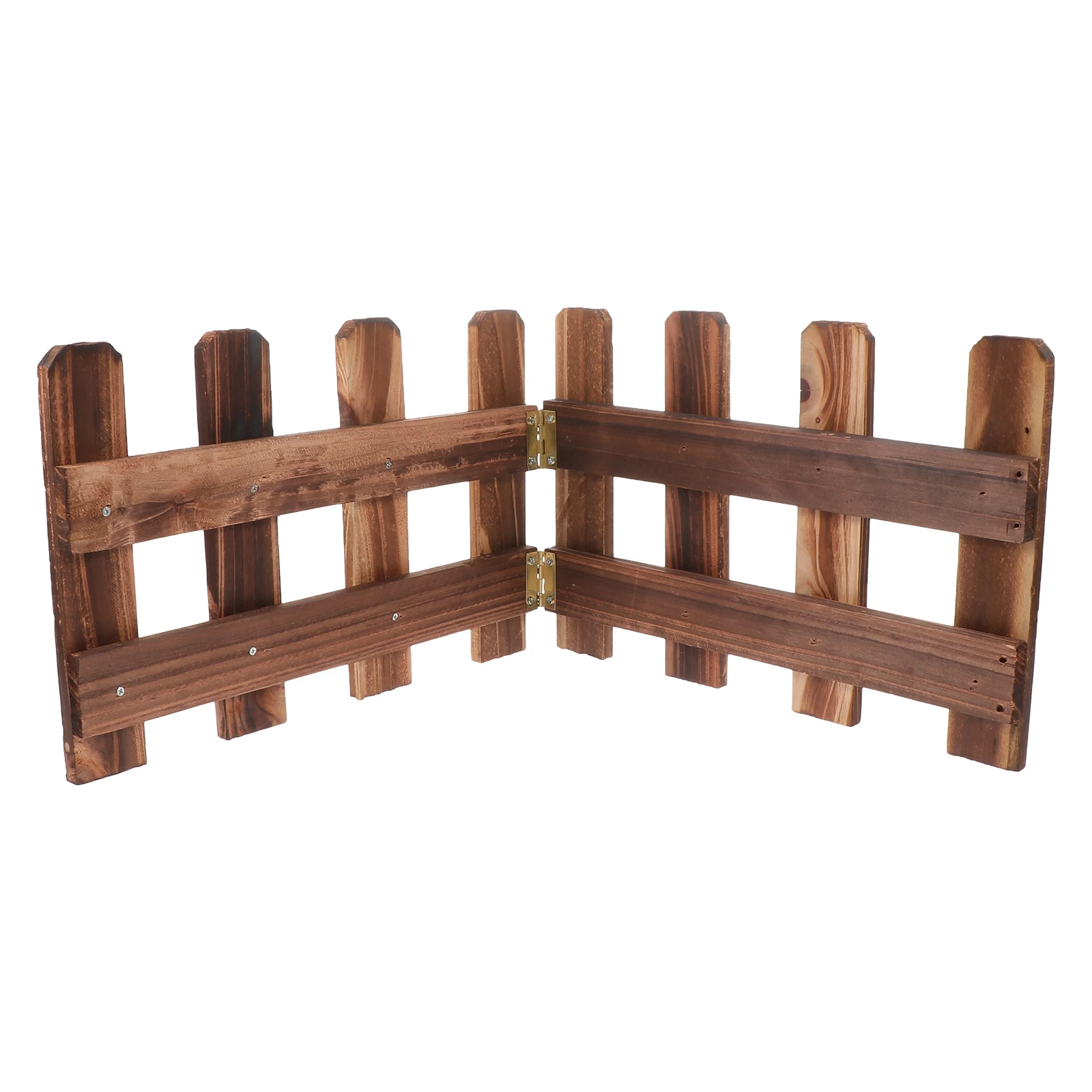 

Anticorrosive Wood 20cmHx60cmL Carbonized Garden Fence for Balcony Courtyard Lawn Partition Reusable Durable Outdoor Fence