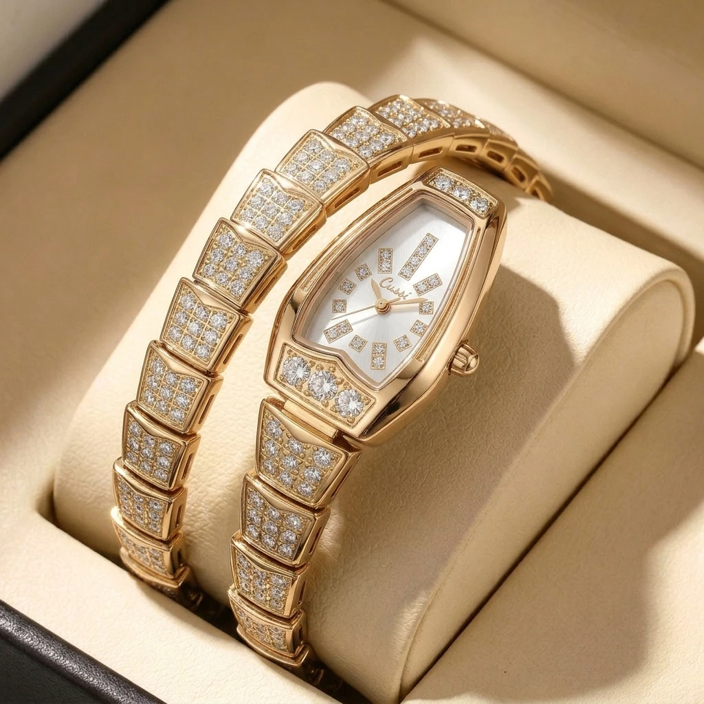 

1 Exquisite Chain Watch with Elegant White Dial, Shiny Decorative Design, Stylish and Versatile, Essential for Daily Commute