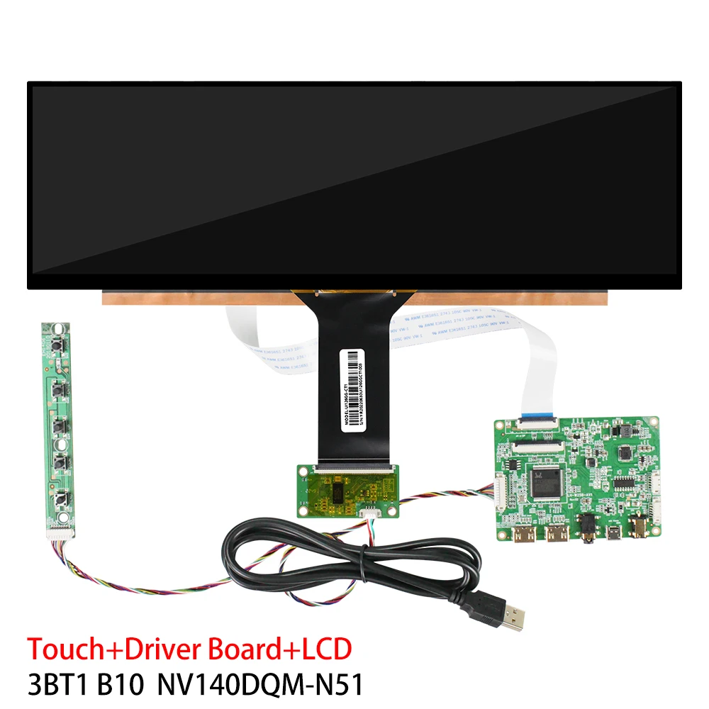 BOE 14.1 inch Strip Screen Touch screen with driver board eDP 30P LCD 1920x550 NV140DQM-N51 for Game machine display