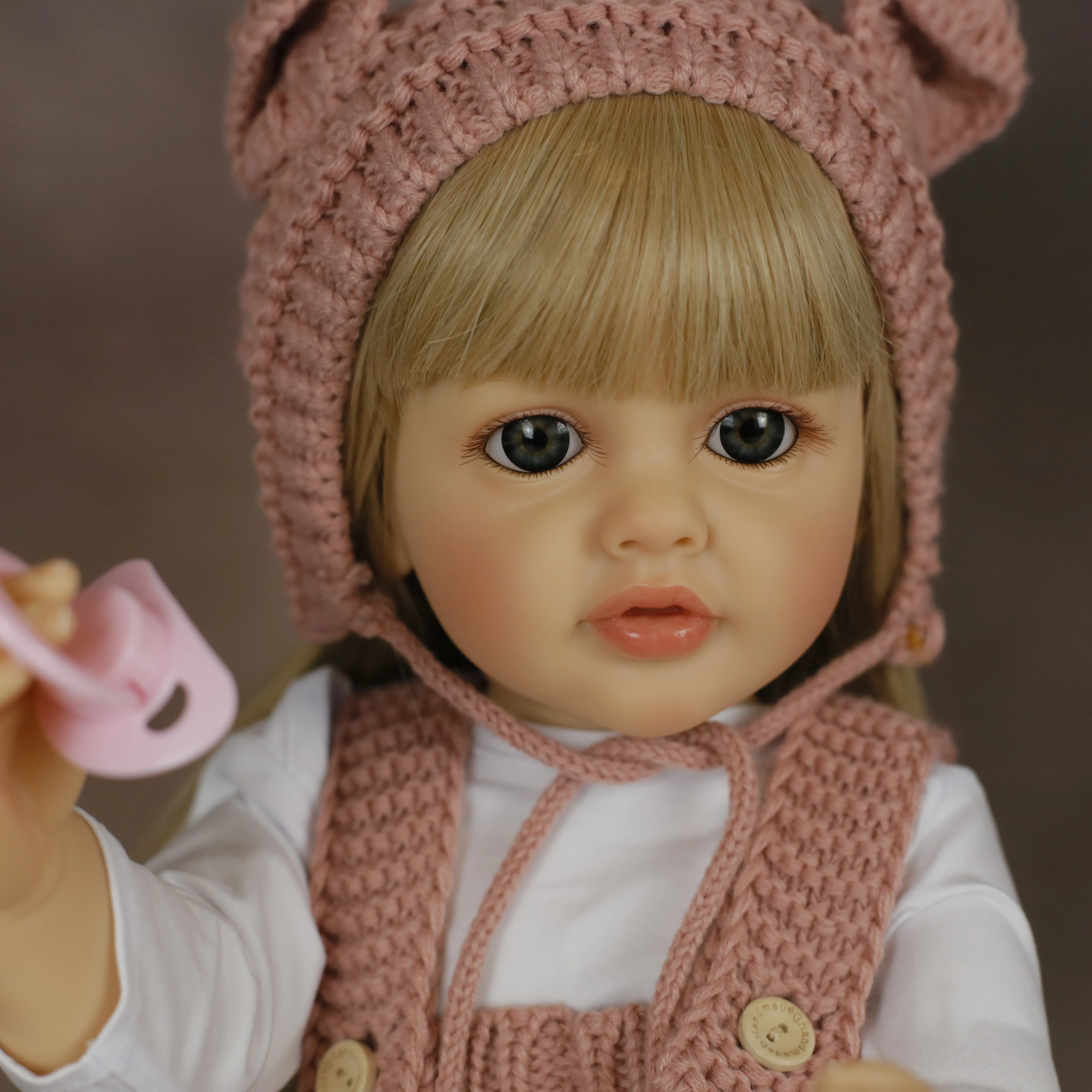 22 Inch 55CM Betty Reborn Toddler Dolls with Soft Silicone Long Golden Hair Lifelike Sweet Girl Baby Soft Toys for Kids Gifts