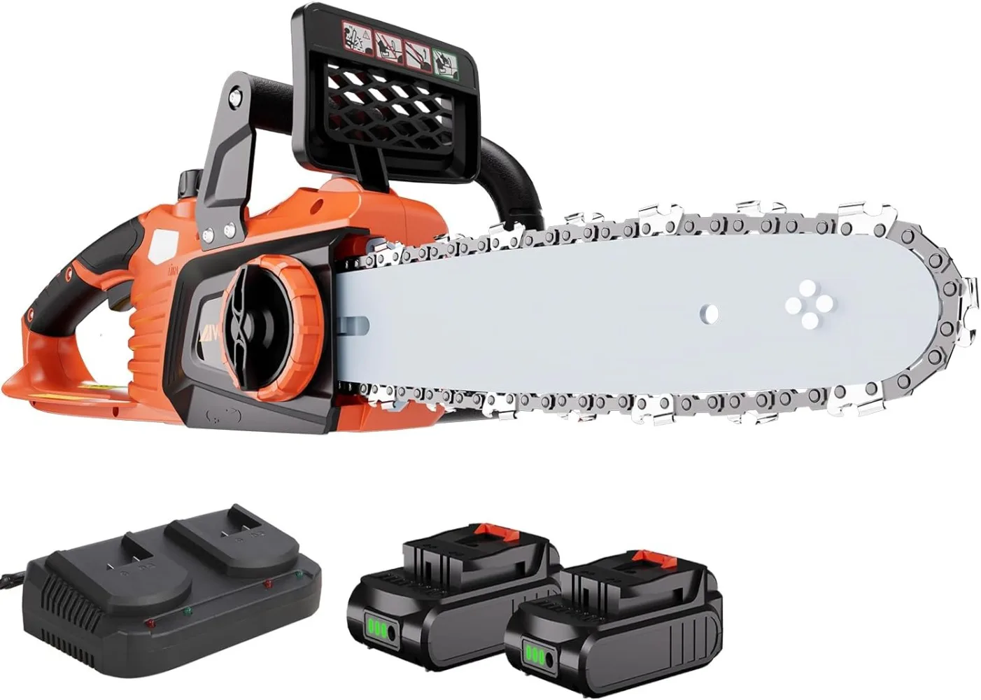 

40 V 12" Cordless Chainsaw Battery Powered Brushless Chain Saw with Tool-Free Chain Tensioning for Tree Felling Pruning Firewood