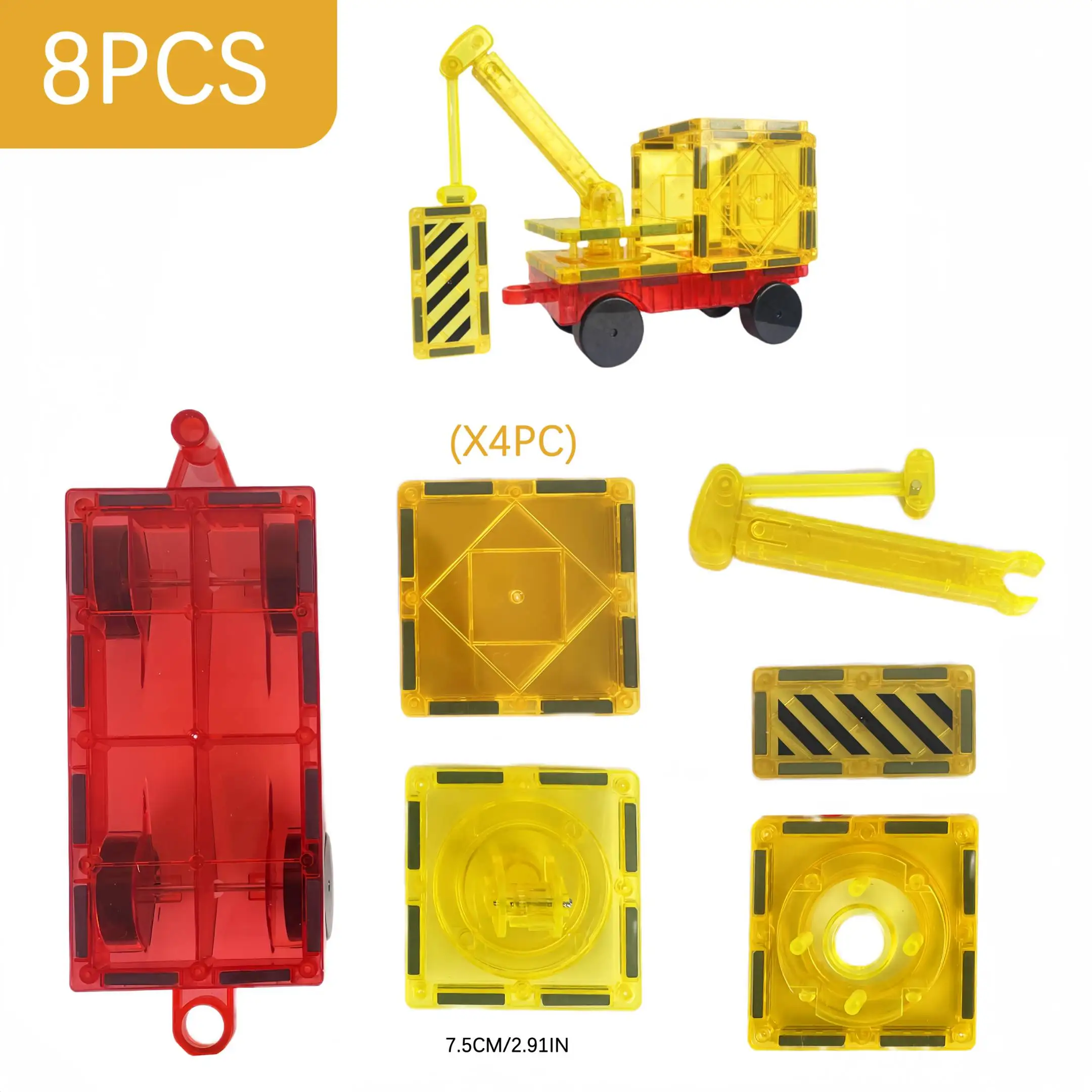 Bunte 2,95-Zoll-Magnetbausteine – magnetische Bausteine mit technischem Serie – 3D-Puzzles für Kinder