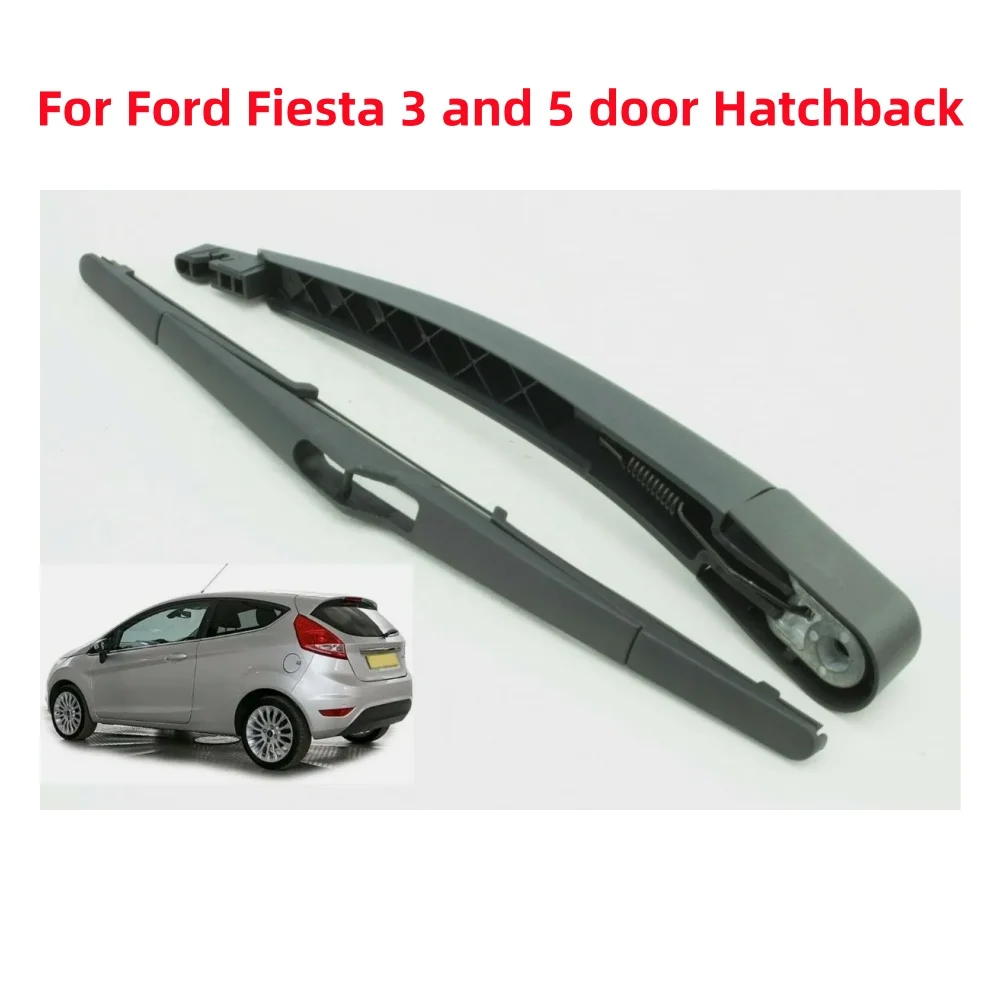 

1Set Rear Windscreen Wiper Blade & Arm Set For Ford Fiesta MK7 2008-2017 Tailgate Automobiles Windscreen Wipers Replacement