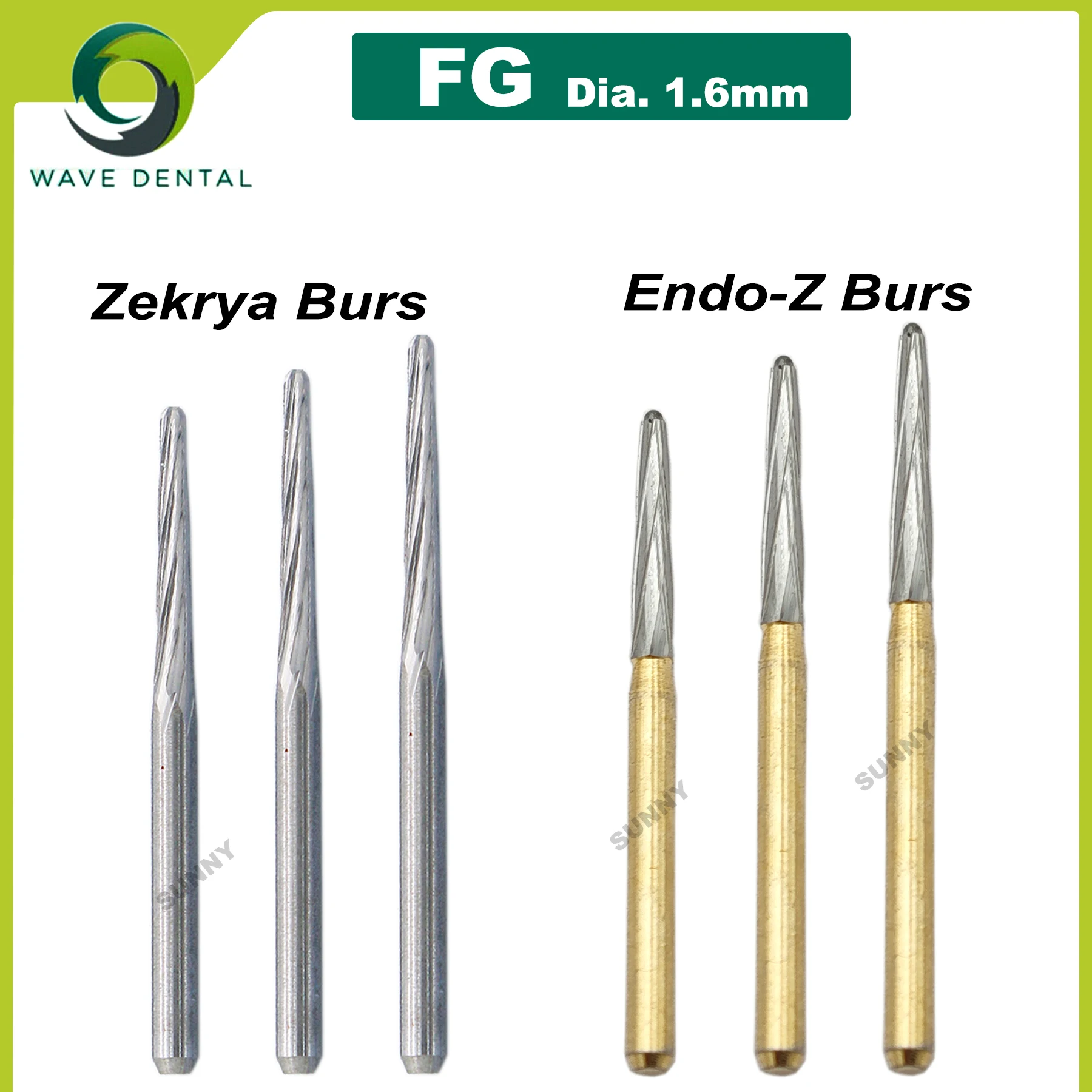 PRIMA WAVE Dental Tungsten Carbide Burs  Endo-Z/zekrya Burs Dental Extraction Bur FG 1.6mm For High Speed Handpiece 5Pcs/Pack