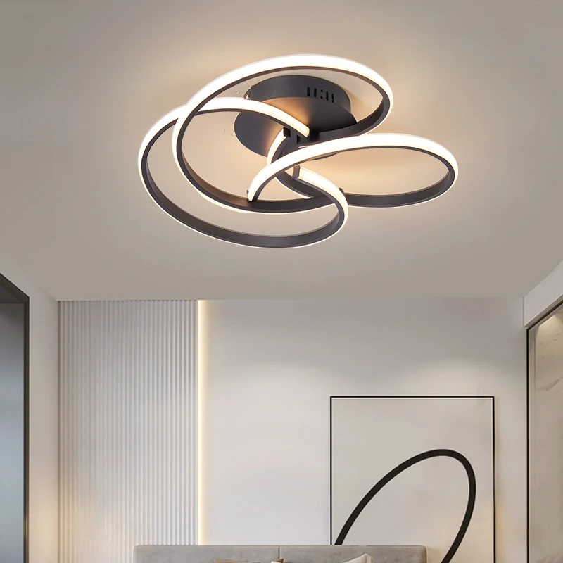 Modern Ouro e Cromado Luzes de Teto LED, Lâmpada de Iluminação, Design Criativo, Sala de Estar, Sala de Jantar, Quarto, Estudo, Novo