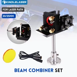 ZnSe Laser Beam Combiner Set D20/25mm ZnSe Beam lens+Combiner Mount Red Pointer for CO2 Laser Engraving Cutting Machine