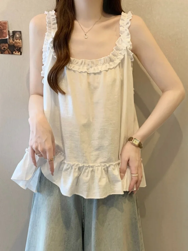 Gilet Svel allentato Top cinturino in legno Capispalla estivo di grandi dimensioni da donna Faion Sensation Abbigliamento interno Casual Sle