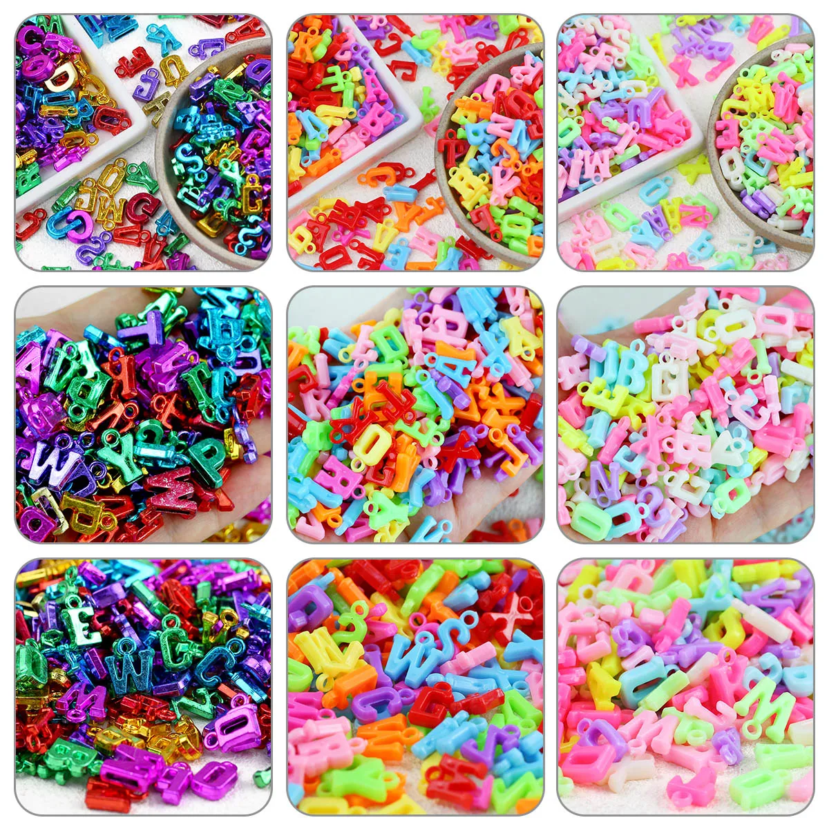 100pcs Acrylic Alphabet Letter Pendants Single Side Hole Charms Loose Beads For DIY Bracelet Necklace Handmade Jewelry Marking view 4