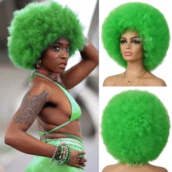 Synthetic Short Afro Wigs for Women Costume Cosplay Disco Fun Wigs Heat Resistant Bouncy Wigs Short Afro Kinky Curly Wigs