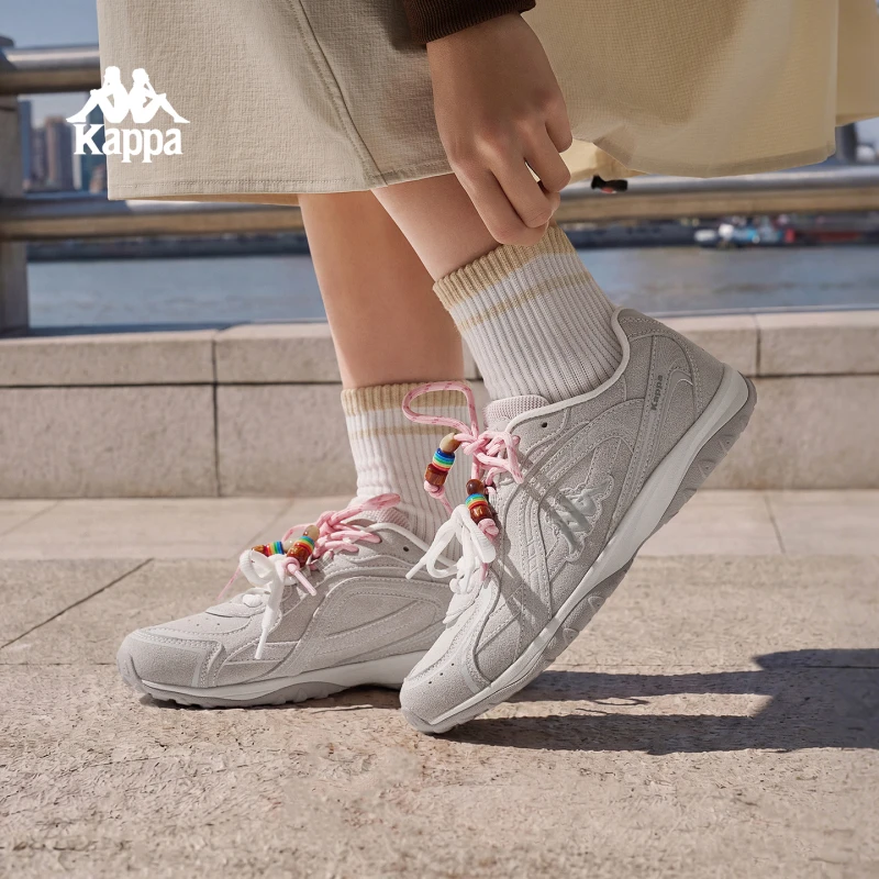 Kappa Women's Shoes Retro Low-Top Jogging Sneakers Patchwork Casual Shoes for Women