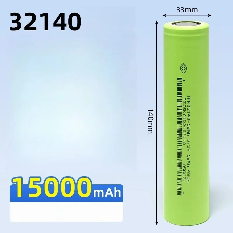 15Ah 3.2V LiFePO4 Power Battery - High-Capacity 32140 Lithium Iron Phosphate Cell for Solar Storage/EV  Household Power Energy