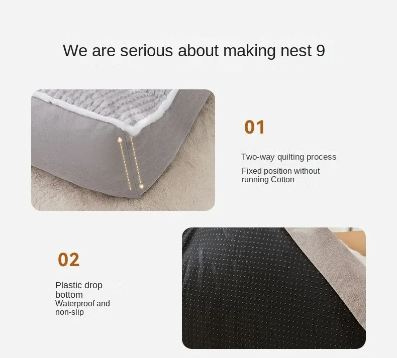 Neue Katze Bett Hund Haustier Bett Zwinger Nicht-Slip Winter Warme Kleine Hund Zwinger Schlafen Entfernt Gewaschen Weiche Welpen Kissen katze Liefert – Detail 12