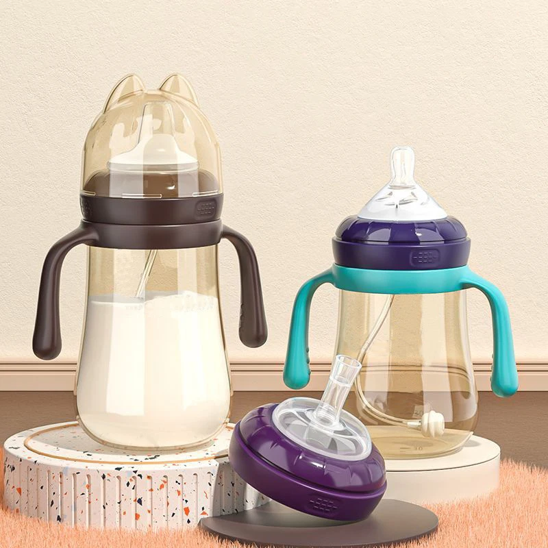 

300ml baby bottle, specially designed for infants, easy to hold and clean, with handles for convenient outdoor use