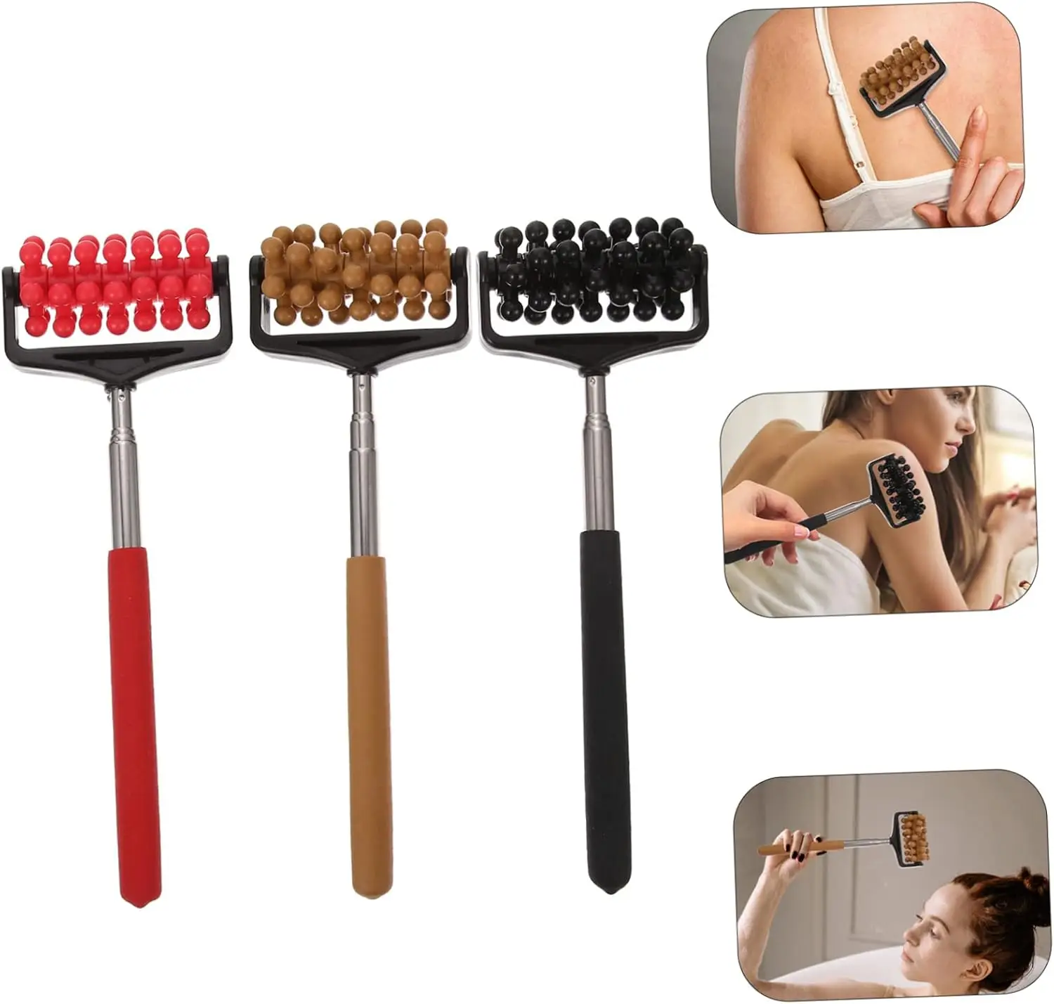 

Скребки для спины, телескопический массажер, ролик для мышц спины, регулируемый ролик для царапин на спине, головы, руки, для расслабления мышц, портативный удлиненный ролик