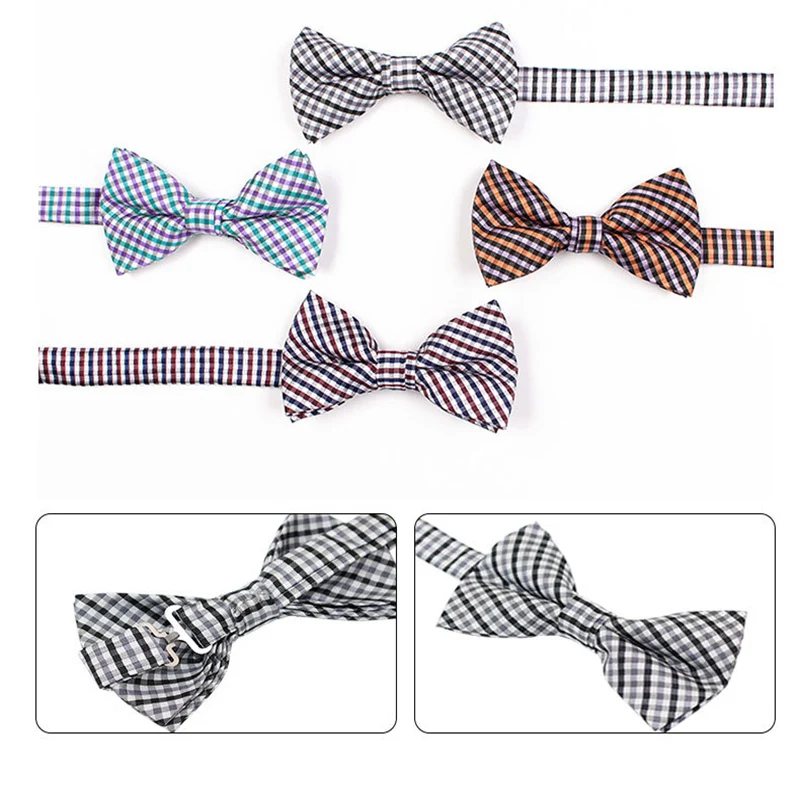 Man Plaid Bowties Striped Bowknot Bow Ties For Men Wedding Suit Accessories Ties Black Cravat Women Girls School Uniform Bowtie