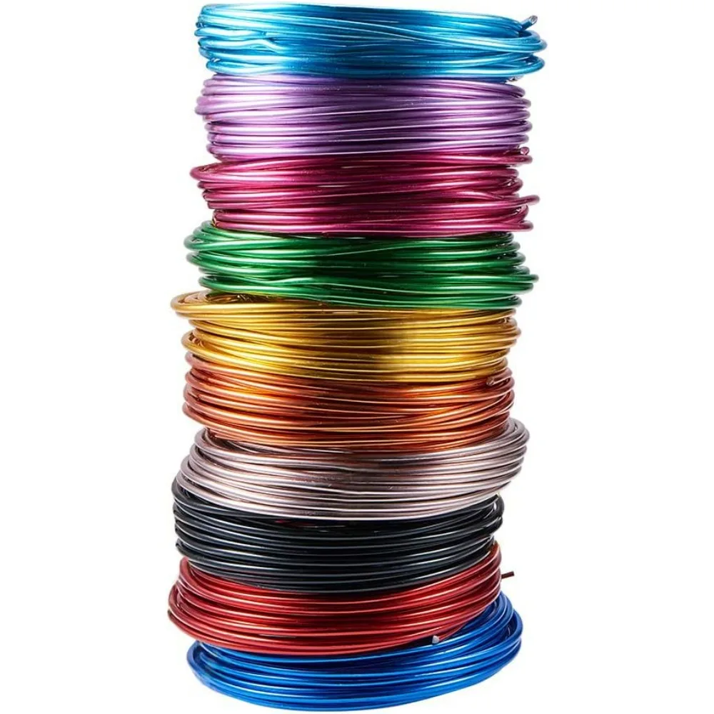 10 Colors 160 Feet Aluminum Wire 9 12 15 18 20 Gauge Bendable Metal Craft Wire 3mm Flexible Sculpting Beading Wire for DIY