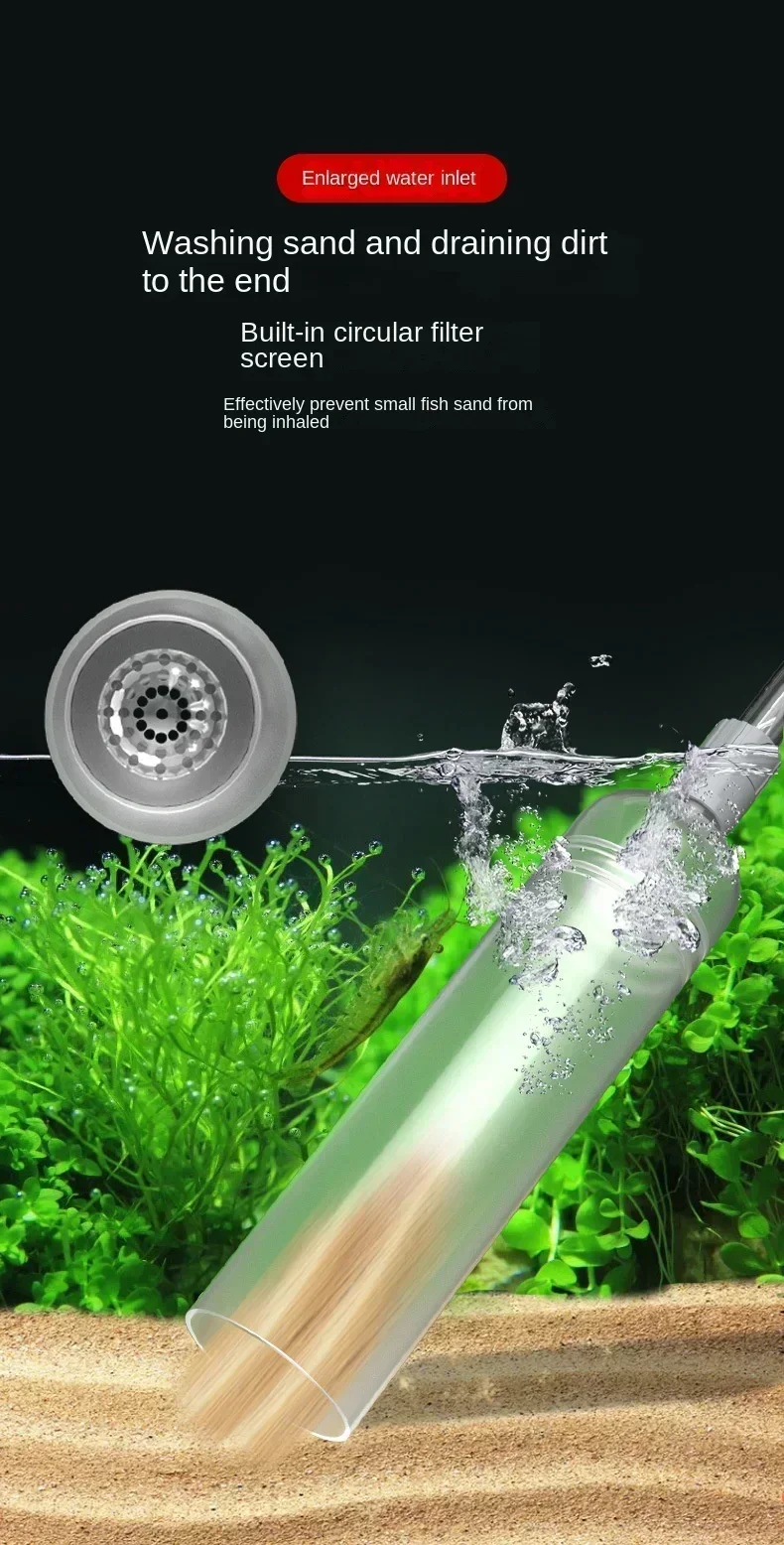 Aquarium-Siphon-Vakuum für Kies, Großer Wasserwechsler, Aquarium-Sandreiniger und Wasserwechsel-Reinigungsset mit Verlängerungsrohr – Detail 9