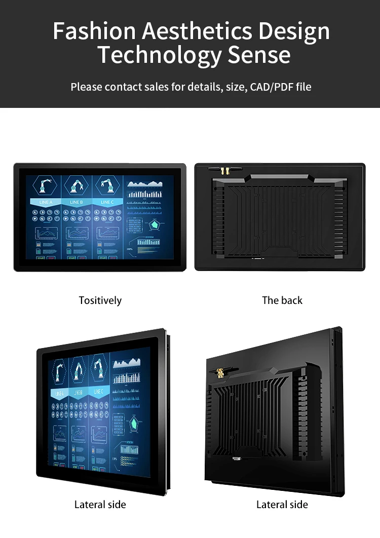 8/10.1/15/17/21.5 Inch IP65 Waterproof Touch Display VGA HDM-I RJ45 Metal Case Industrial PCAP Touch LCD Monitor for Industrial