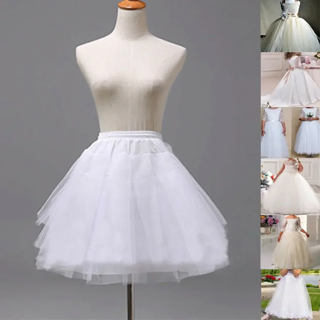 

Flower Girl Dress Kid Children Underskirt Wedding Crinoline Petticoat Tutu Skirt