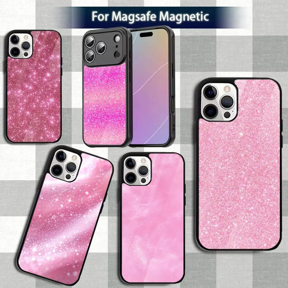 

P-Print Pink G-GlitterS Phone Case For iPhone 13,12,15,17,11,16,14,Pro,Max,Plus,Mini,Magsafe,Magnetic Wireless Charging Case