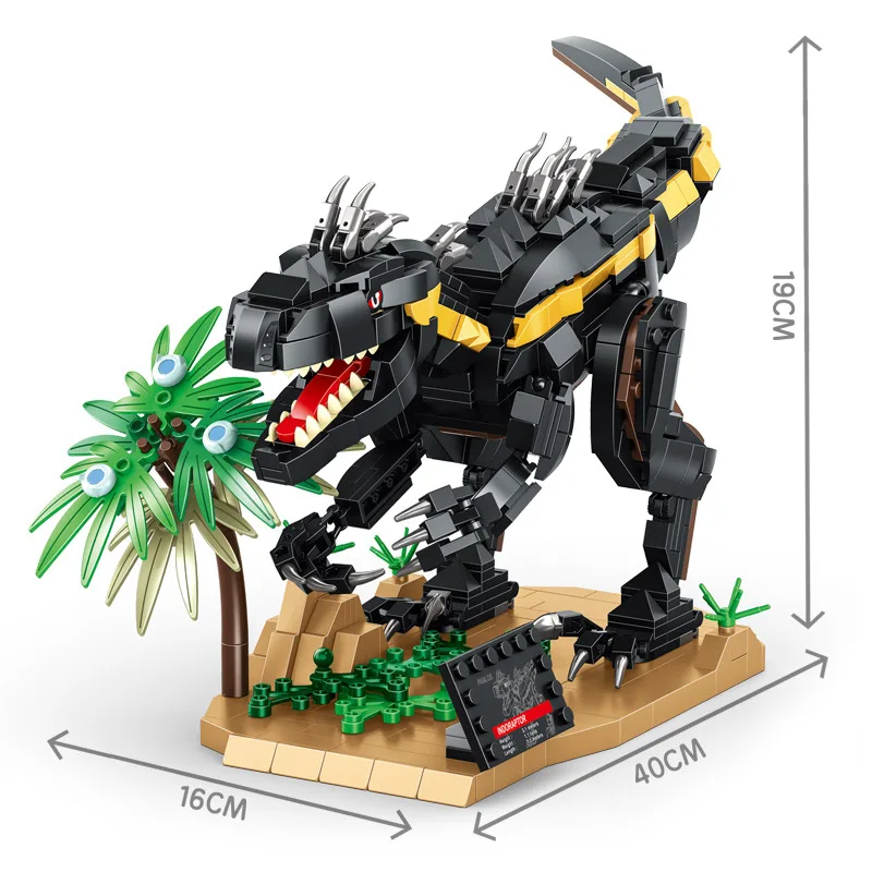 MOC Technology Velociraptor Building Blocks Jurass Indominus Park Dinosaurs World Bricks Creative Toy for Boys and Blocks fans