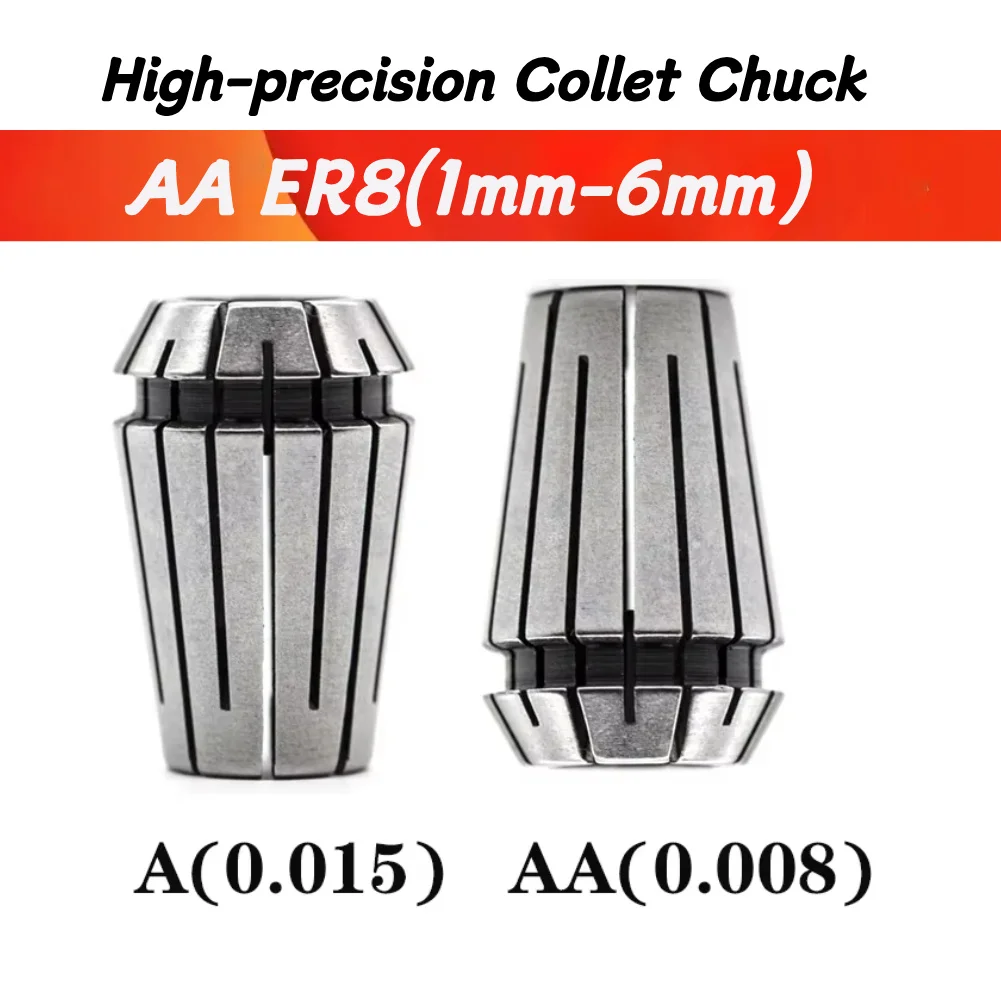 High precision ER8 clamp set 1mm 1.5mm 2mm 2.5mm 3.5mm 3mm 4mm 5mm 3.175mm 6mm AA UP ER spring chuck