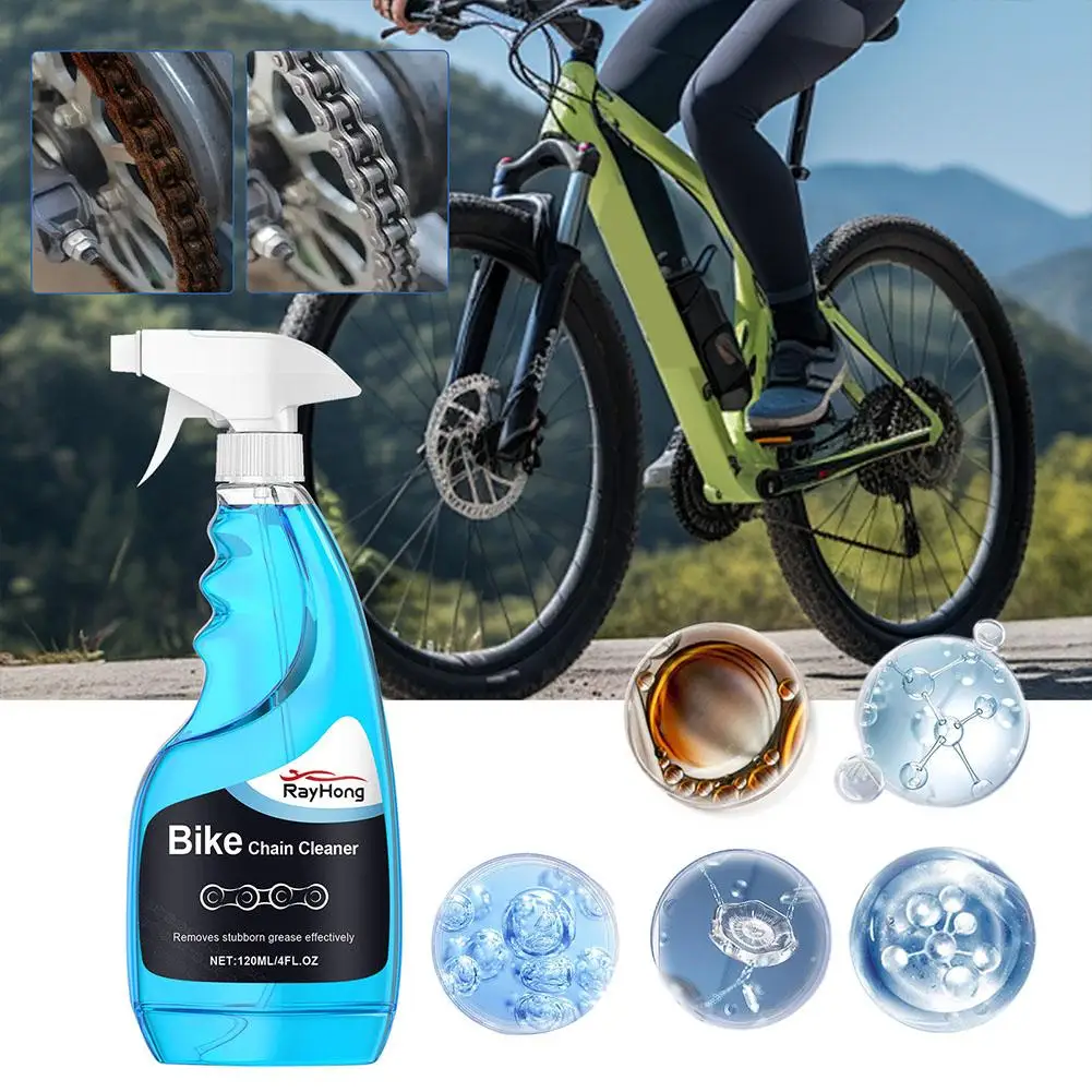 

Cleaning Spray For Anti-rust Bicycle Chain Lubrication And Anti-friction Multifunctional 120ml Portable Cleaning Agent Tool P8K7