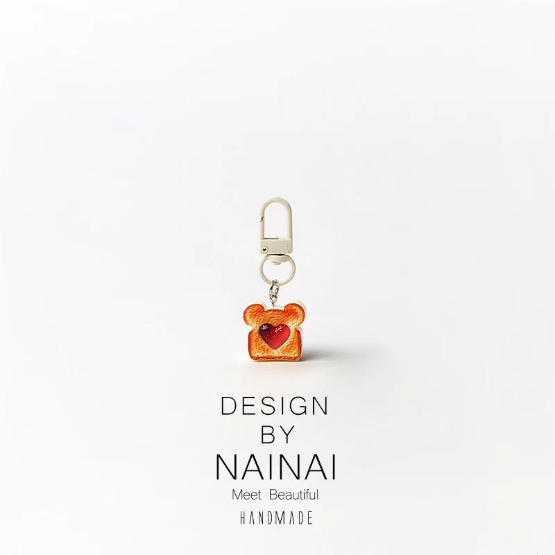 Korean Style Bread Keychain Simulation Toast Backpack Decoration Accessory Student Best Friend Gift Bag Pendant Ornament