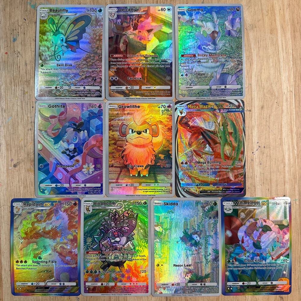 DIY Cartoon PTCG TCG Pocket Collection Card English Magikarp Mew Giratina Latias Latios Refractive Color Flash Card Child Gifts