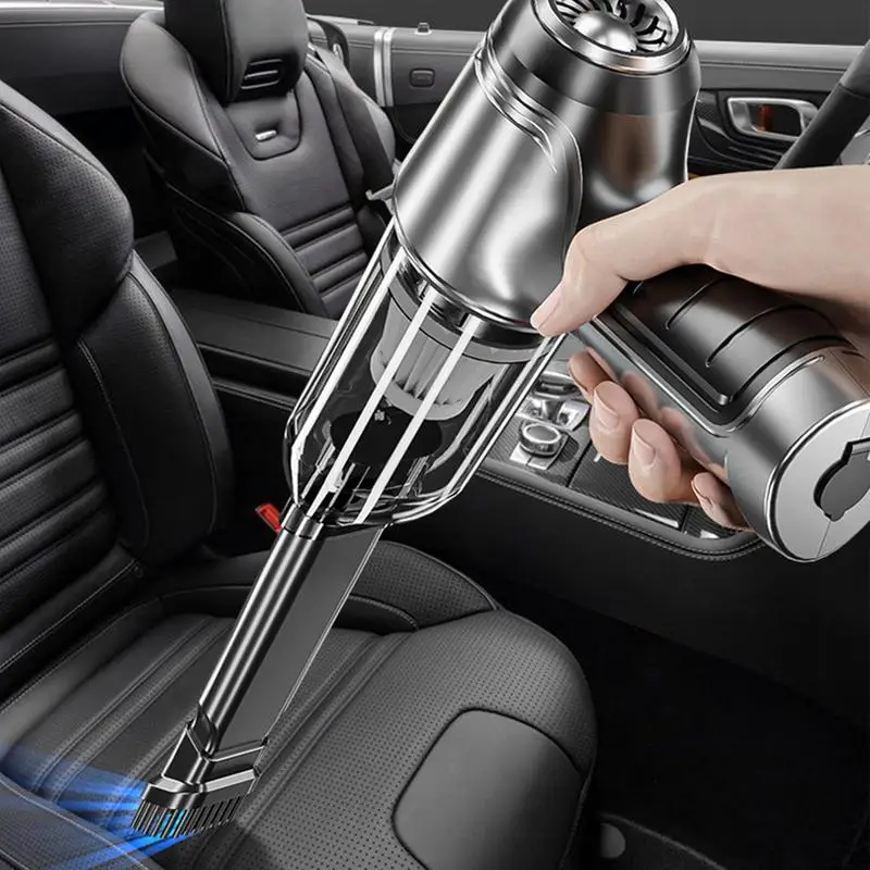 

Car Vacuum High Power 120W Compressed Air Duster Strong Suction Lightweight Car Vacuum Multi-Nozzles Included For Home Keyboard