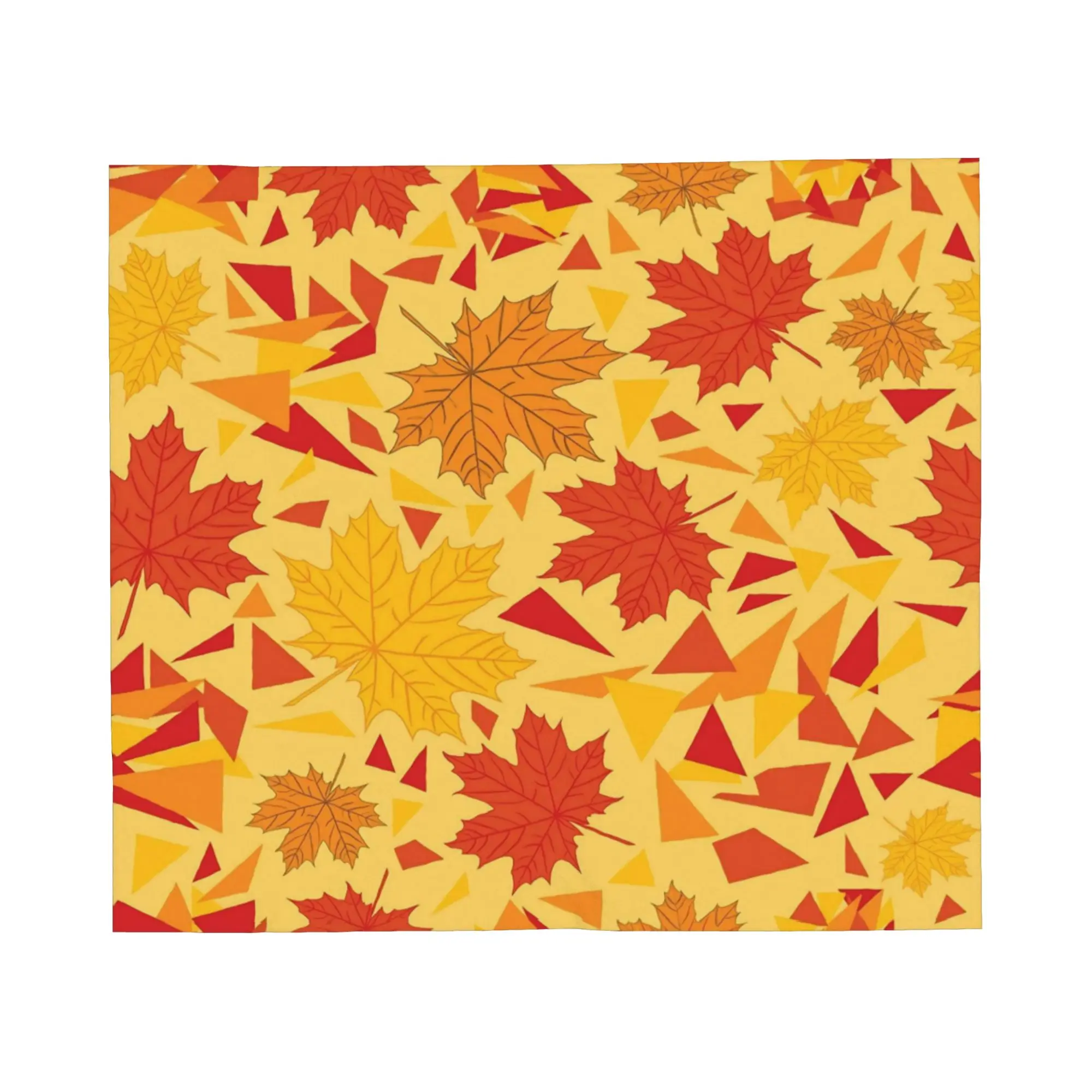 Maple Fallen Leaves Flannel Blanket Colorful Awesome Throw Blankets for Home 150*125cm Bedspreads