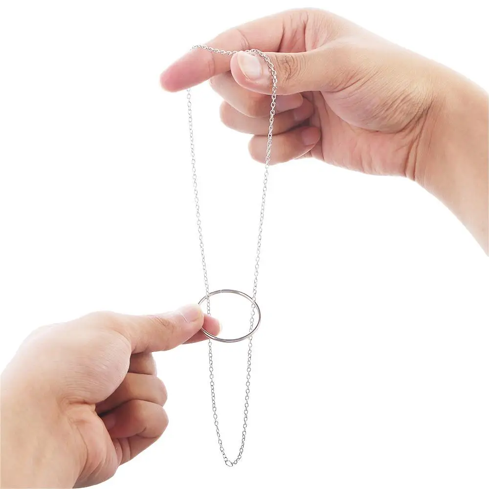 ملحق خدعة الشارع الدعائم السحرية للأطفال ألعاب ألغاز عن قرب سلسلة حلقية سحرية عقدة معدنية حلقة حلقة سحرية خدع سحرية #3