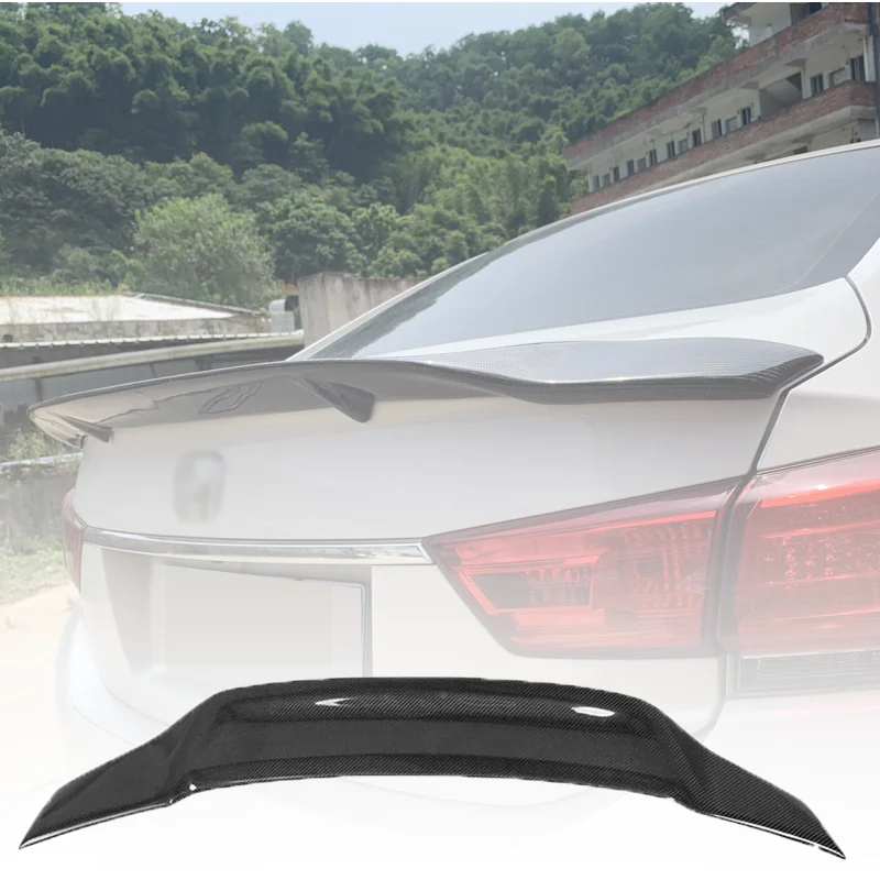 For Honda Spirior/Acura Tsx Spoiler 2015 2016 2017 2018 100%Glossy Carbon Fiber Rear Wing Sport Accessories Body Kit